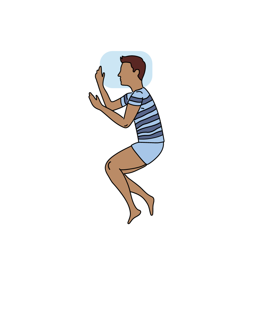illustration of a man sleeping on his side