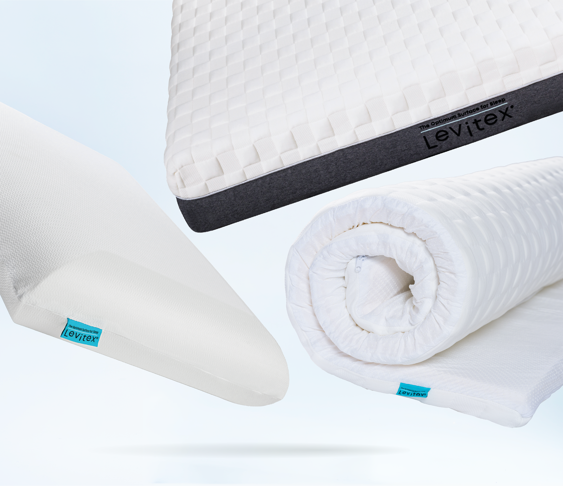Levitex sleep posture products on a light background