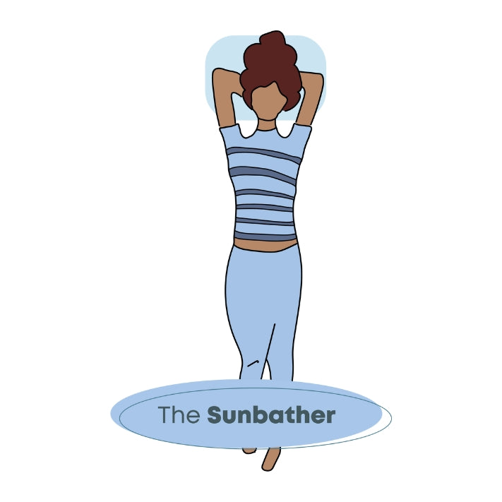 illustration of a woman sleeping on her back