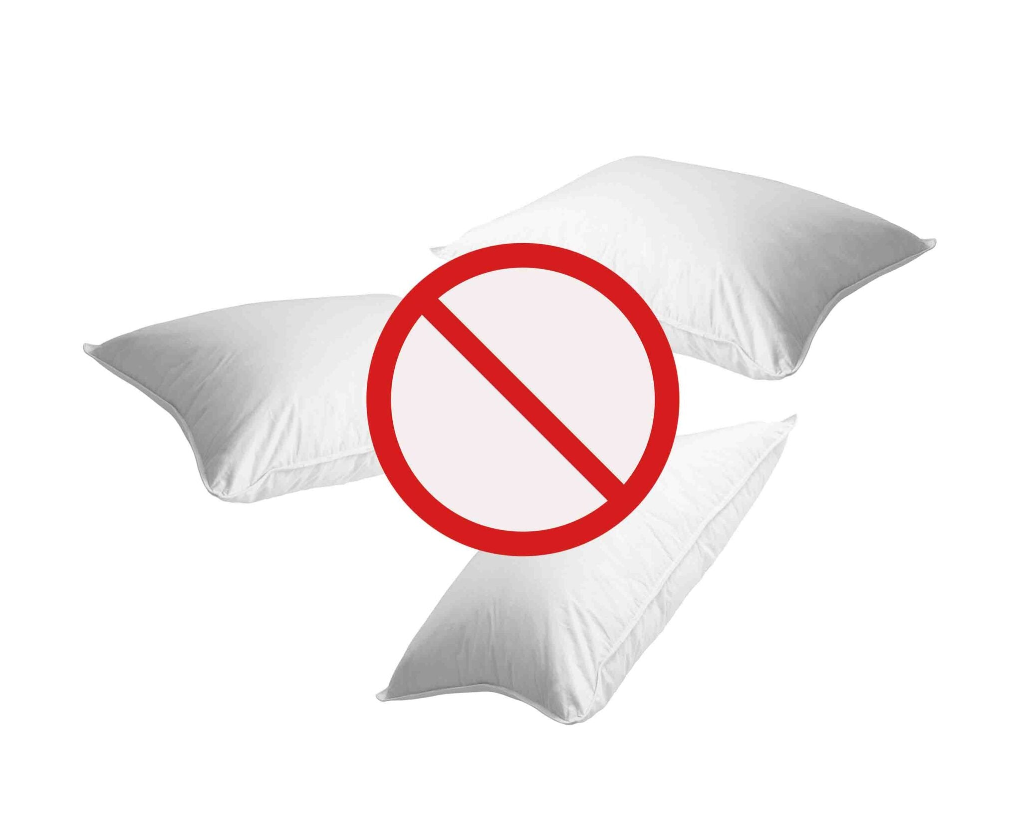 Pillows with warning sign