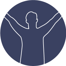 outline of a man stretching