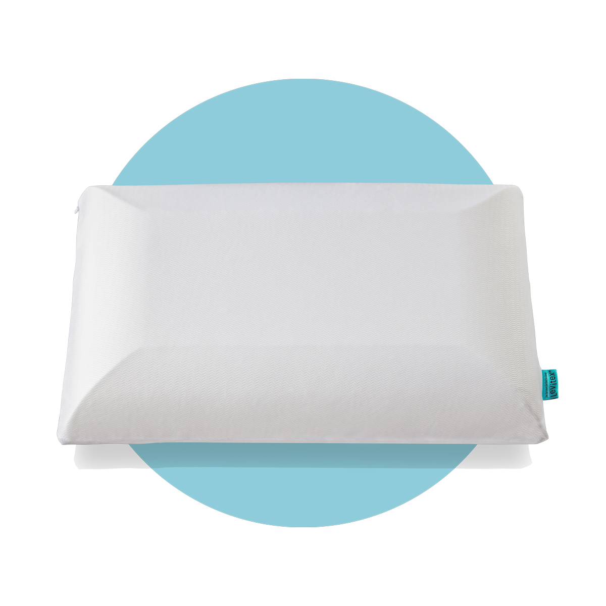 white pillow on a blue background